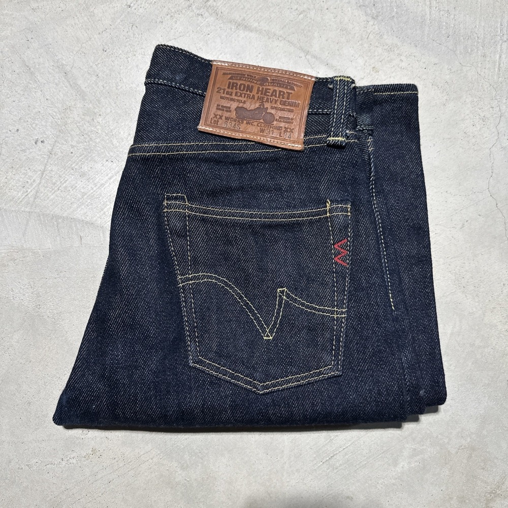 Iron Heart IH-634S 21 Oz Indigo Selvedge Denim Jeans Tag Size - 31 Dark Wash